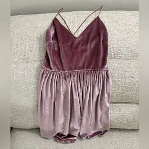 Velvet Blush Pink Spaghetti Strap Dress